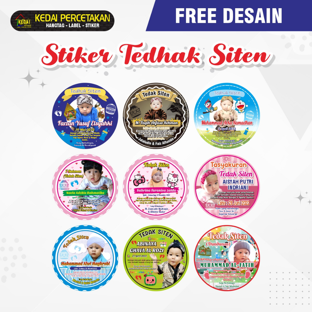 Jual Stiker Tasyakuran Aqiqah Anak / Tedhak Siten / 7 Bulanan ...