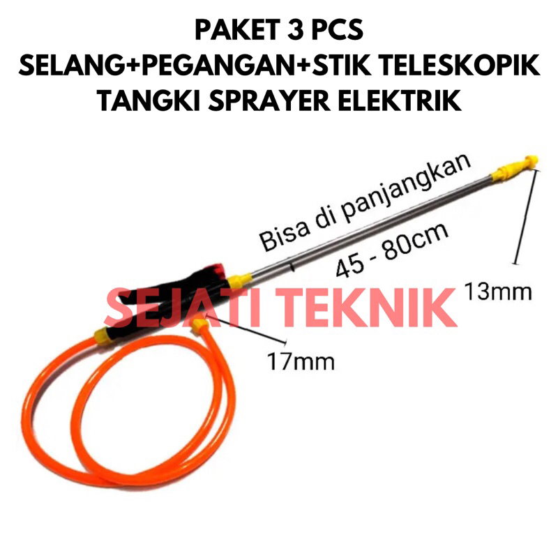 Jual Paket Lengkap Tangki Sprayer Elektrik Selang Air Gagang Handle Stik Teleskopik Tangki