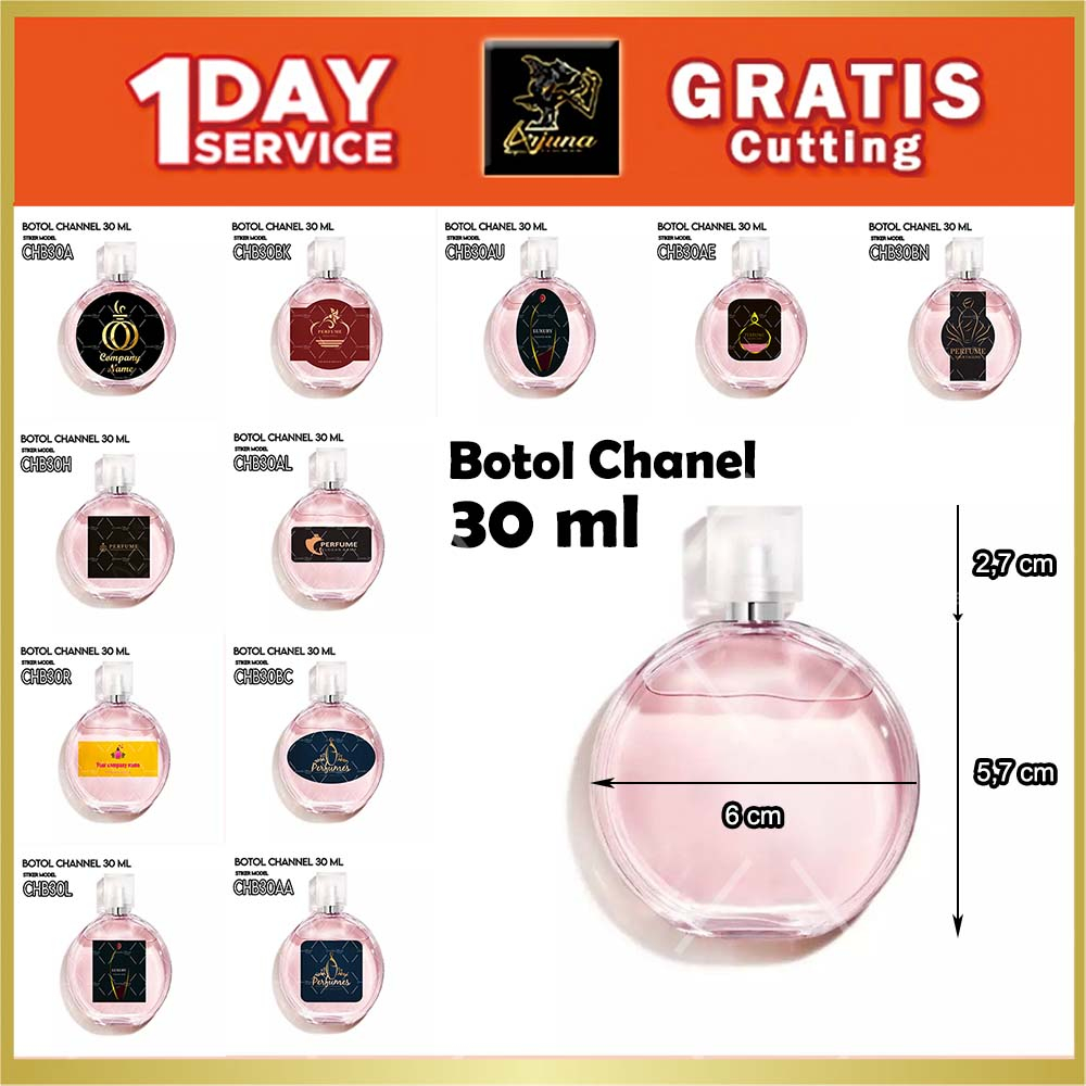 Jual Stiker Botol Parfum Ch Chanel Ml Bulat Parfume Sticker Label