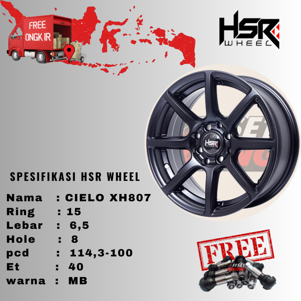 Jual Velg mobil R15 HSR CIELO untuk mobil Jazz New RS, Mobilio, Nova ...