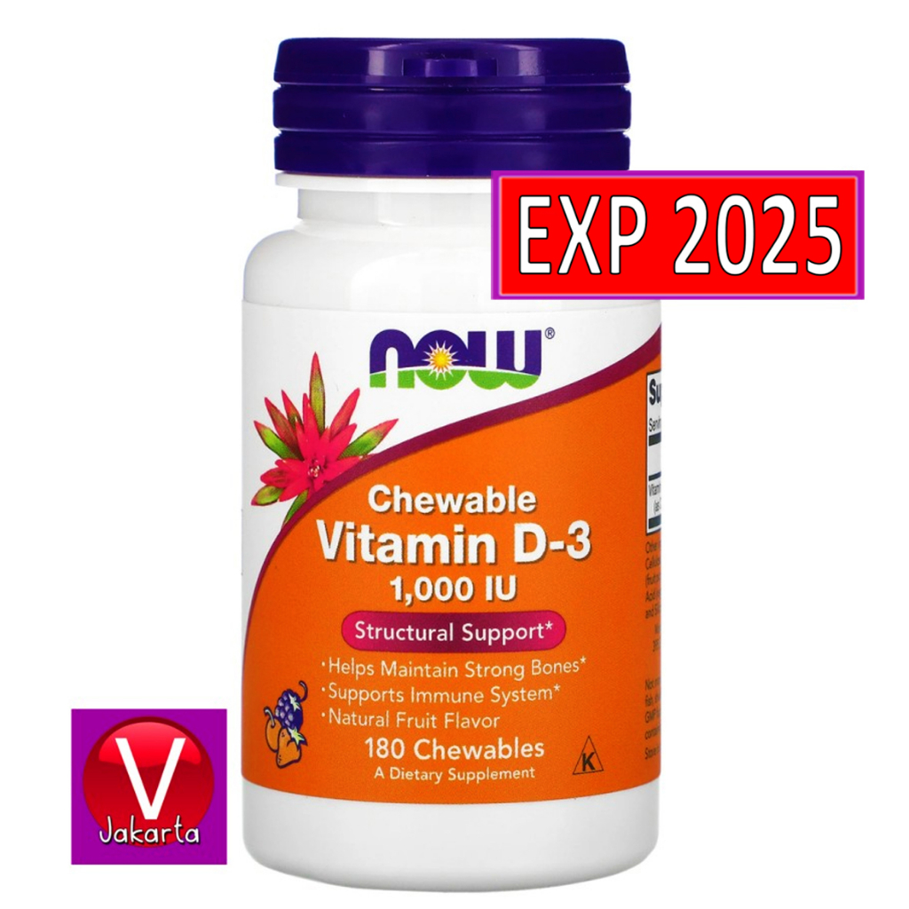Jual Now Foods Food Vitamin D3 Anak 1000 IU Chewable 180 Sg Now D3 Anak
