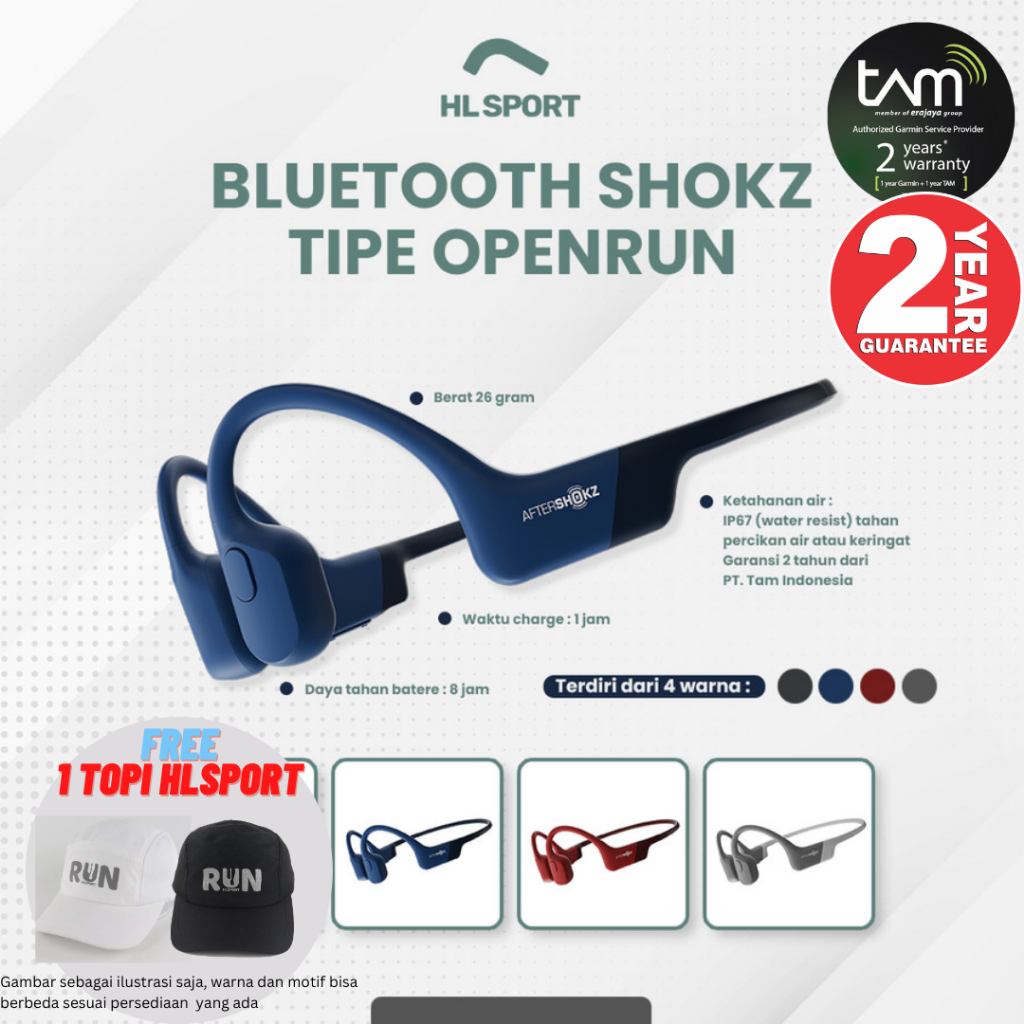 Headset Bluetooth Shokz Openrun Wireless Stereo Bone Conduction