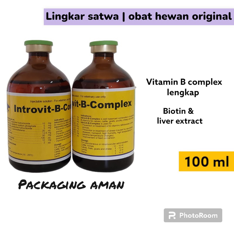 Jual Introvit B Complex 100 ml / Vitamin B complex injeksi hewan ...
