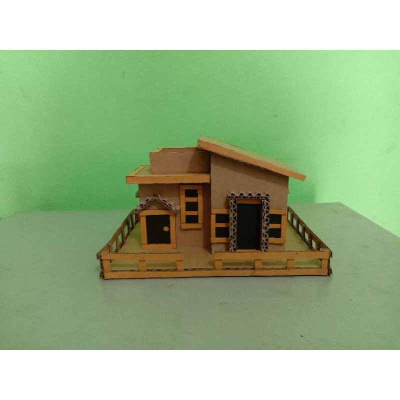 Jual Kerajinan Tangan Prakarya Hiasan Pajangan Miniatur Kardus Hadiah 12 Rumah Residence 5108