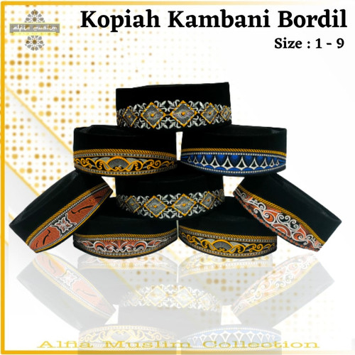 Jual Peci Bordir / Songkok Hitam Motif Batik / Peci Kopyah Dewasa ...