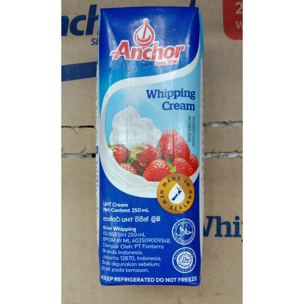 Jual ANCHOR WHIPPING CREAM 250 ML / UHT CREAM MADE IN NEW ZEALAND Shopee Indonesia