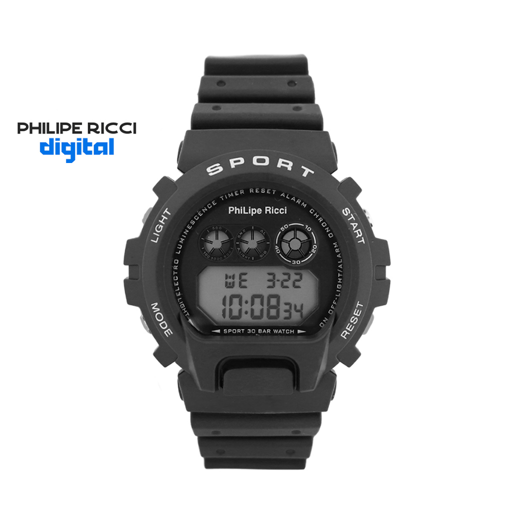 Jual PhiLipe Ricci Digital Jam Tangan Pria Wanita Unisex Anti Air Strap ...