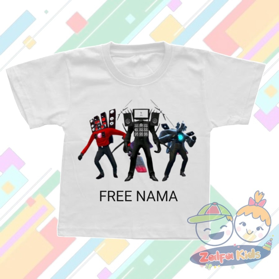 Jual BAJU KAOS ANAK TITAN CAMERAMAN X TV MAN X SPEAKER MAN- FREE NAMA |  Shopee Indonesia