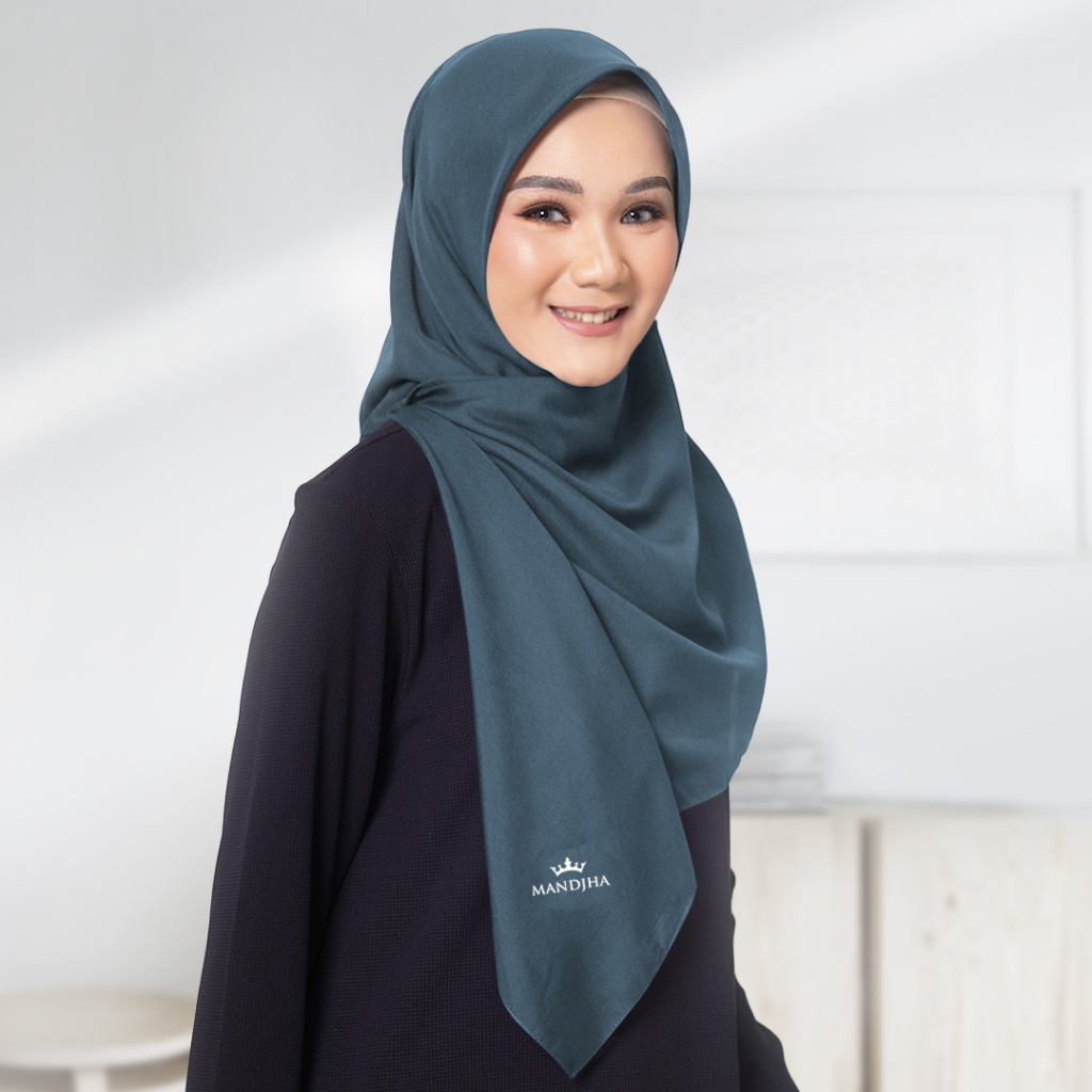 Jual Mandjha Essential Fusion Blue 05 Scarf By Ivan Gunawan Jilbab Hijab Segi Empat Original 0042