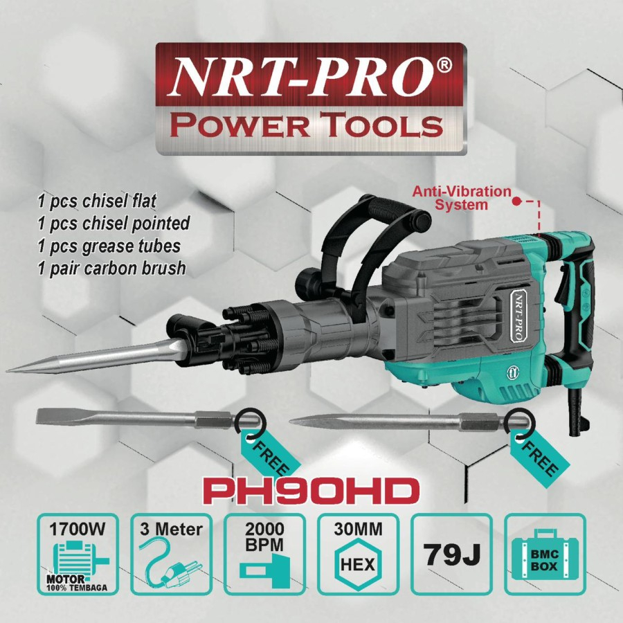Jual NRT PRO PH90 HD JACK HAMMER DRILL / MESIN BOBOK BETON Shopee