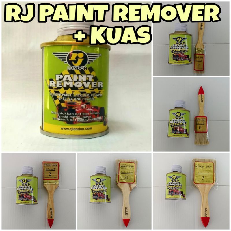 Jual RJ Paint Remover Cairan Perontok Cat Pernis Kayu Logam Tembok