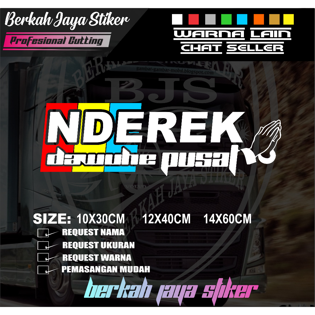 Jual Stiker sticker kaca nderek dawuhe pusat stiker variasi kaca mobil ...