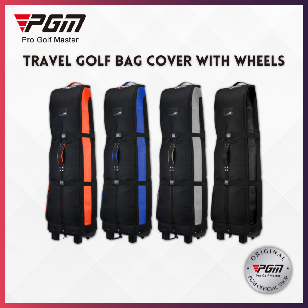 PGM Cover Golf Bag Standing Wheel Travel Aircraft Baggage Penutup Tas Golf  Roda Berdiri