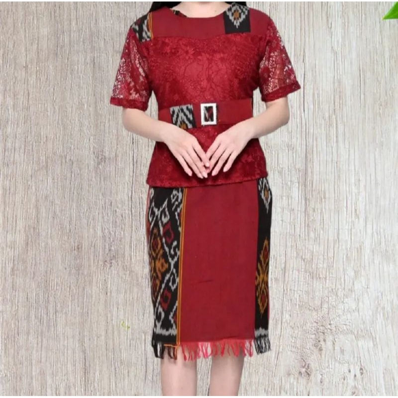 Jual TERBARU STELAN ROK TENUN BROKAT WANITA MASA KINI, BAJU GEREJA ...