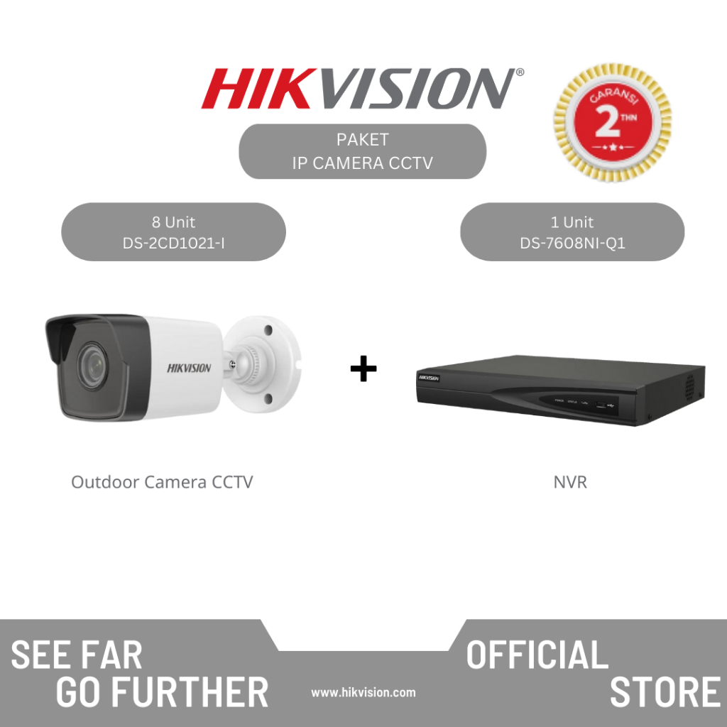 Jual HIKVISION - Paket Hemat IP Camera CCTV 2MP (8 OutDoor + 1 NVR ...