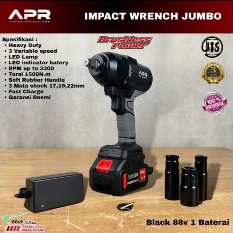 Jual Impact Wrench Apr Japan Jumbo Facelift V Nm Inch Dekwe Dk Fullset Mesin