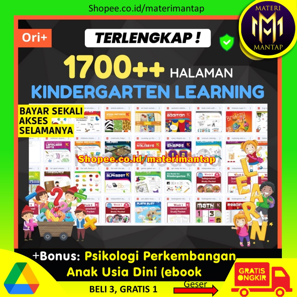 Jual PAKET KINDERGARTEN LEARNING PRINTABLE Buku Edukasi Anak Buku ...