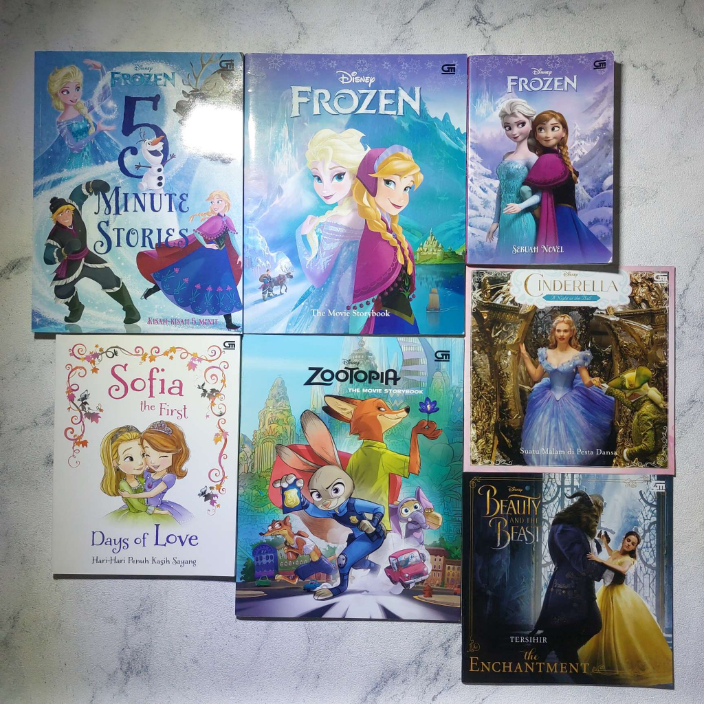 Jual Paket Buku Cerita Bergambar Anak Bahasa Indonesia Disney Frozen 5 ...