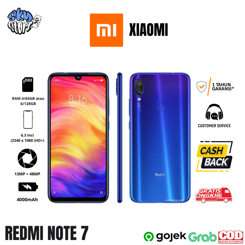 Jual Redmi Note 7 RAM 3/32GB, 6/64GB, 4/128GB [GARANSI TOKO 1 TAHUN ...