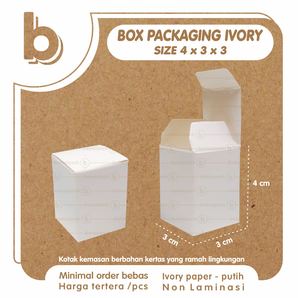 Jual Box Packaging Ivory Natural 4x3x3 I BPIN00423 | Shopee Indonesia