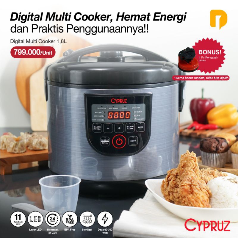 Jual Rice Cooker 1.8L Pemasak Nasi Serbabisa Magic Com Digital Rendah
