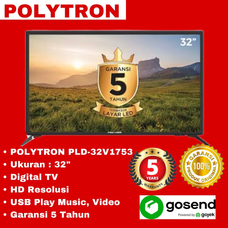 Jual TV LED POLYTRON PLD32V1753 32 Inch (Serang Banten) Shopee