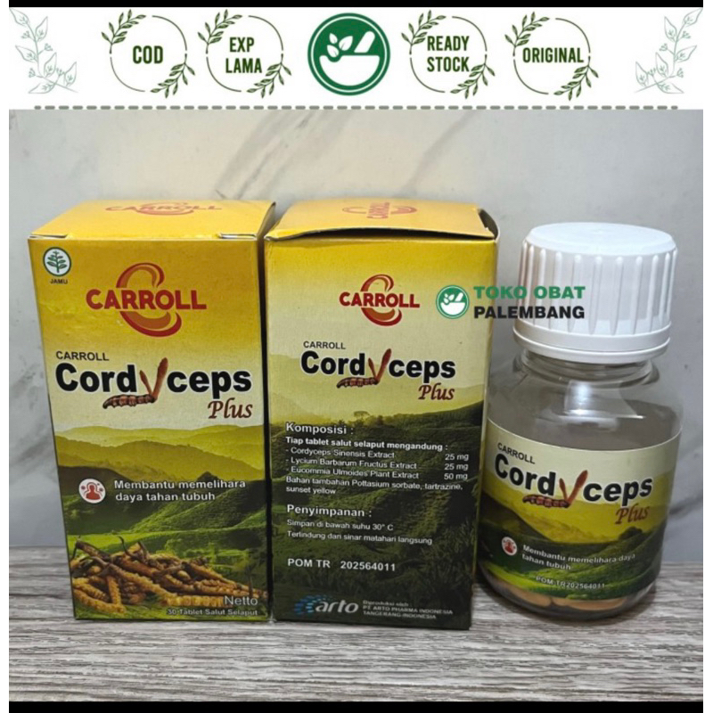 Jual CORDYCEPS PLUS CARROLL 30 TABLET DONG CHONG XIA CHAO CORDYCEP TUNG ...