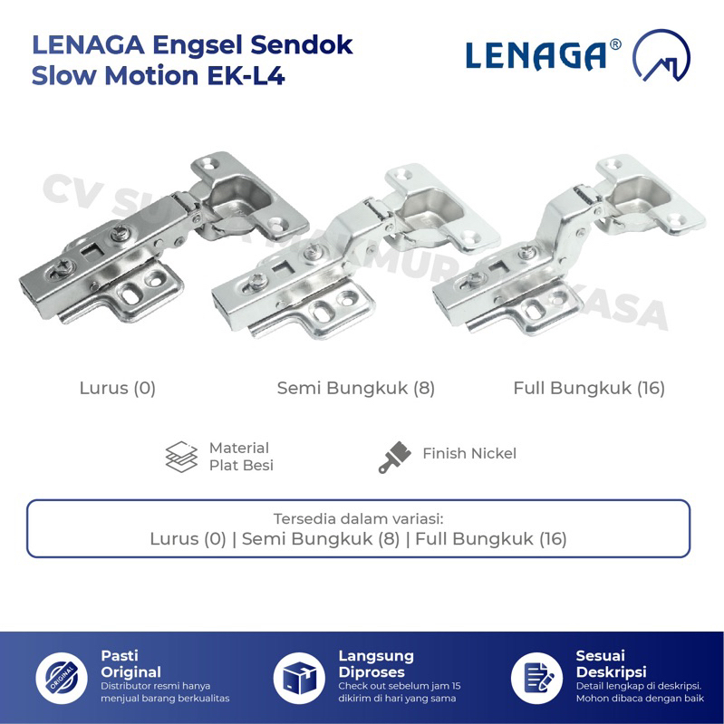Jual LENAGA EK-L4 (ISI 2 PCS) Engsel Sendok Hidrolis Hidrolik Slow ...