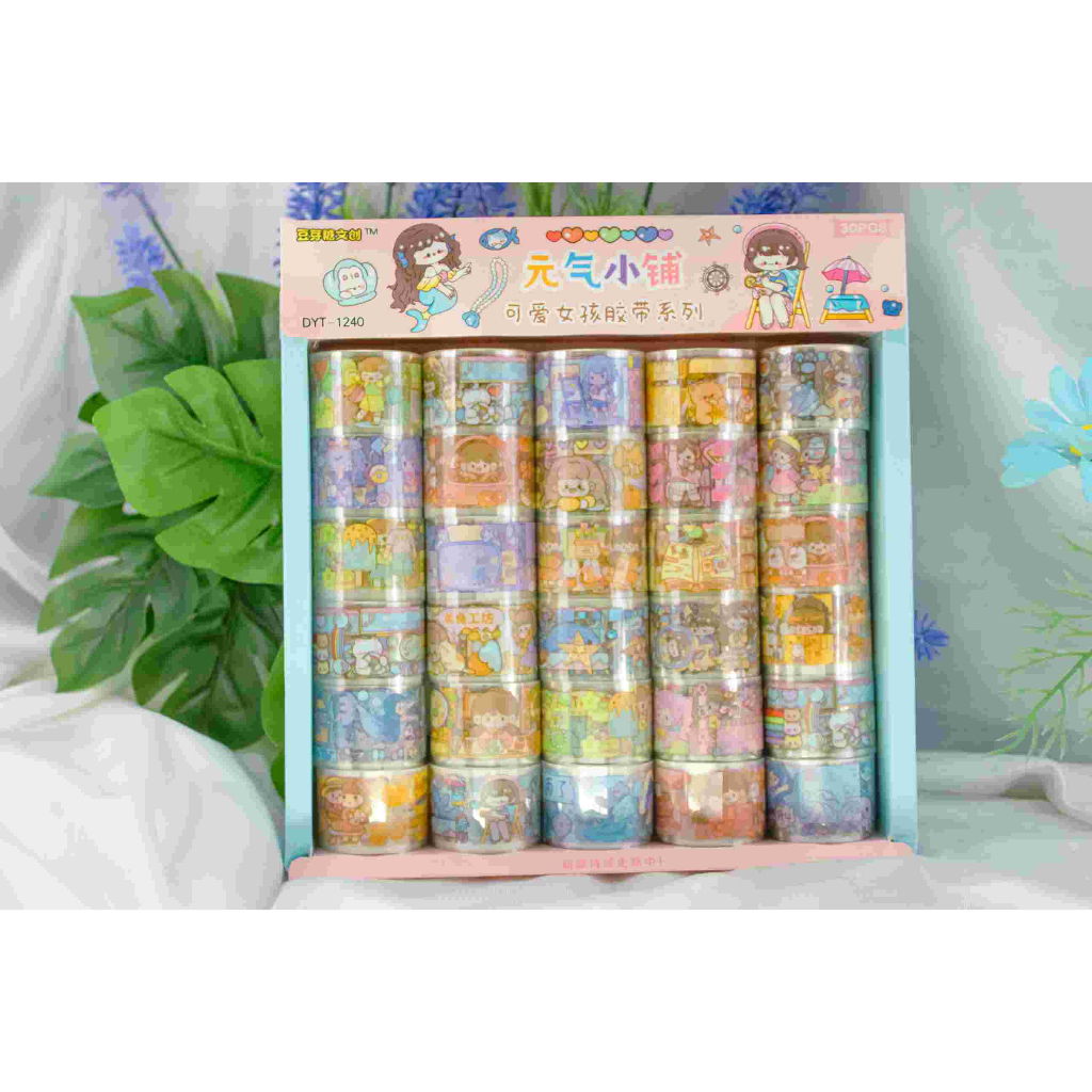 Jual GROSIR ISI 30 ROLL STICKER VIRAL/WASHI TAPE/SELOTIP/STIKER DIY ...