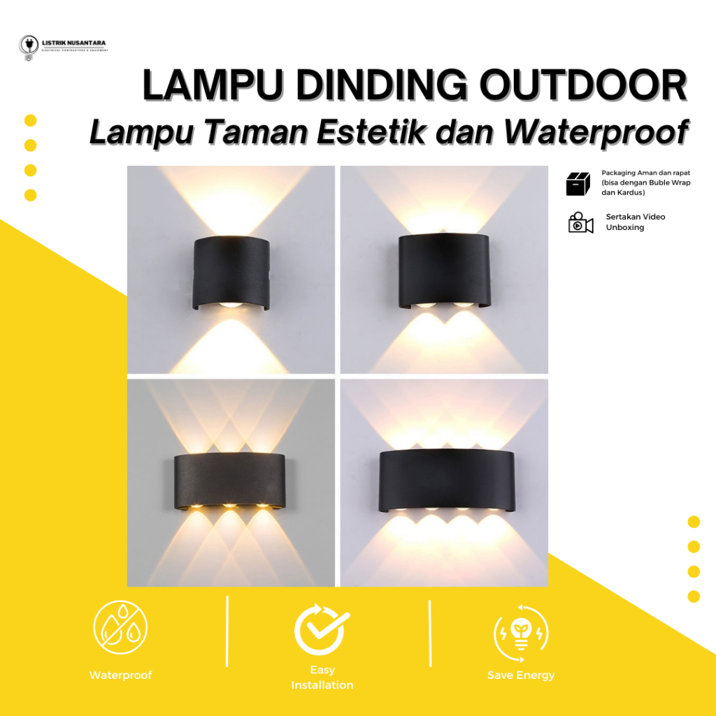 Jual Lampu Taman Minimalis Hiasan Dinding Outdoor Waterproof model