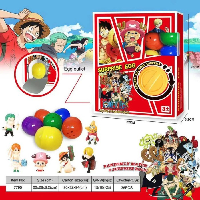 Jual mainan surprise egg gatcha gashapon one piece / sinchan / mario ...