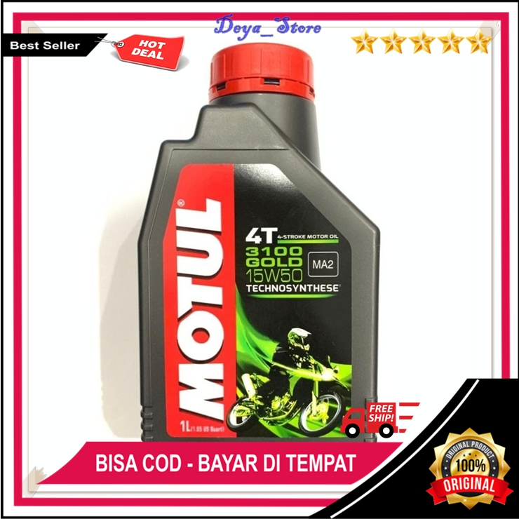 Jual Oli Mesin Motor 4 Tak 1 Liter Oli Motul 3100 Gold 15W50 Original ...