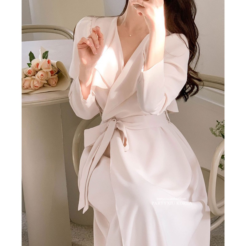 Jual Elvapan Dress Simple Basic Polos Casual Formal Chic Minimalis ...