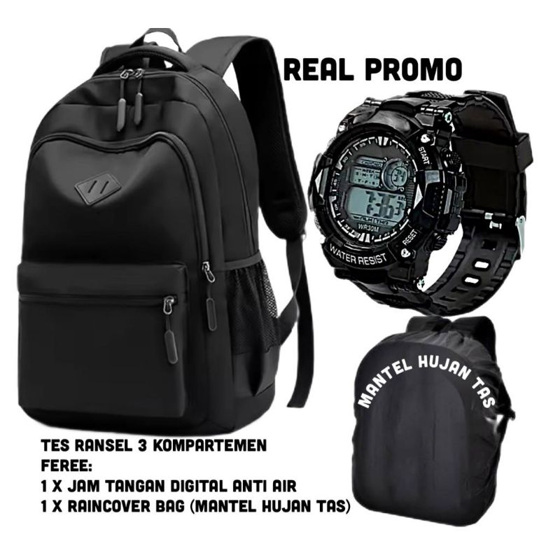 Jual Tas ransel backpack 3 ruang gratis jam tangan digital sport anti ...