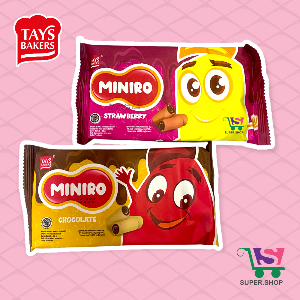 Jual Tays Bakers Miniro Wafer Roll Cokelat / Strawberry 33 Gr | Shopee ...