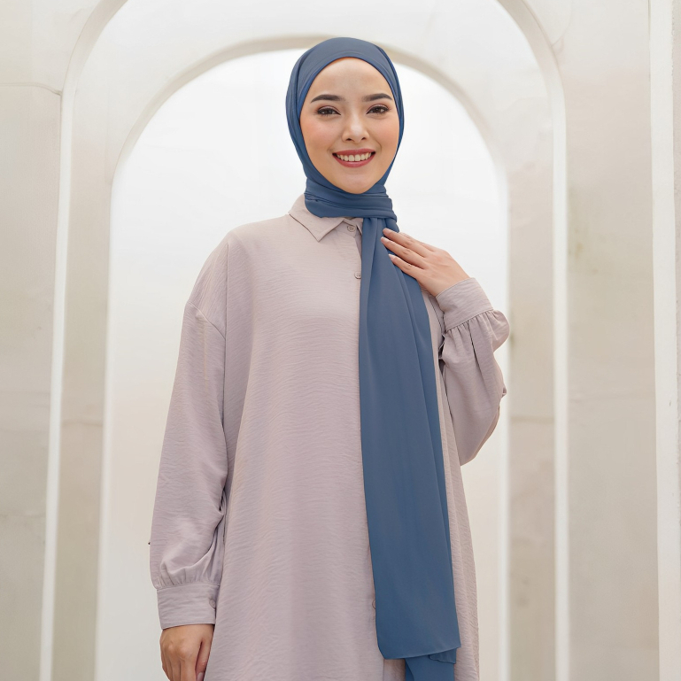 Nabillasyal Hawa Series Pashmina 2 In 1 Hijab Semi Instant Ceruti
