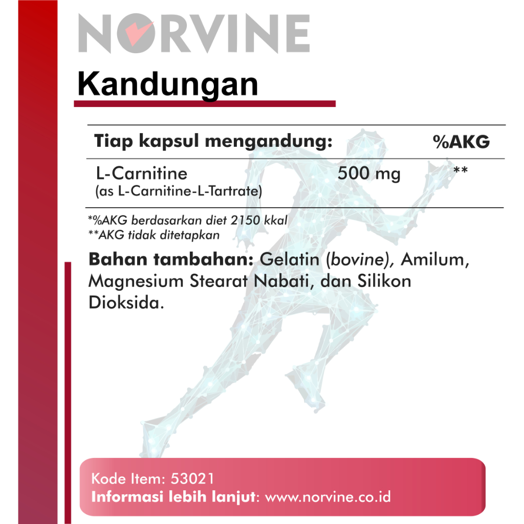 Jual Norvine L Carnitine 500mg (Bpom - Made Usa) | Shopee Indonesia