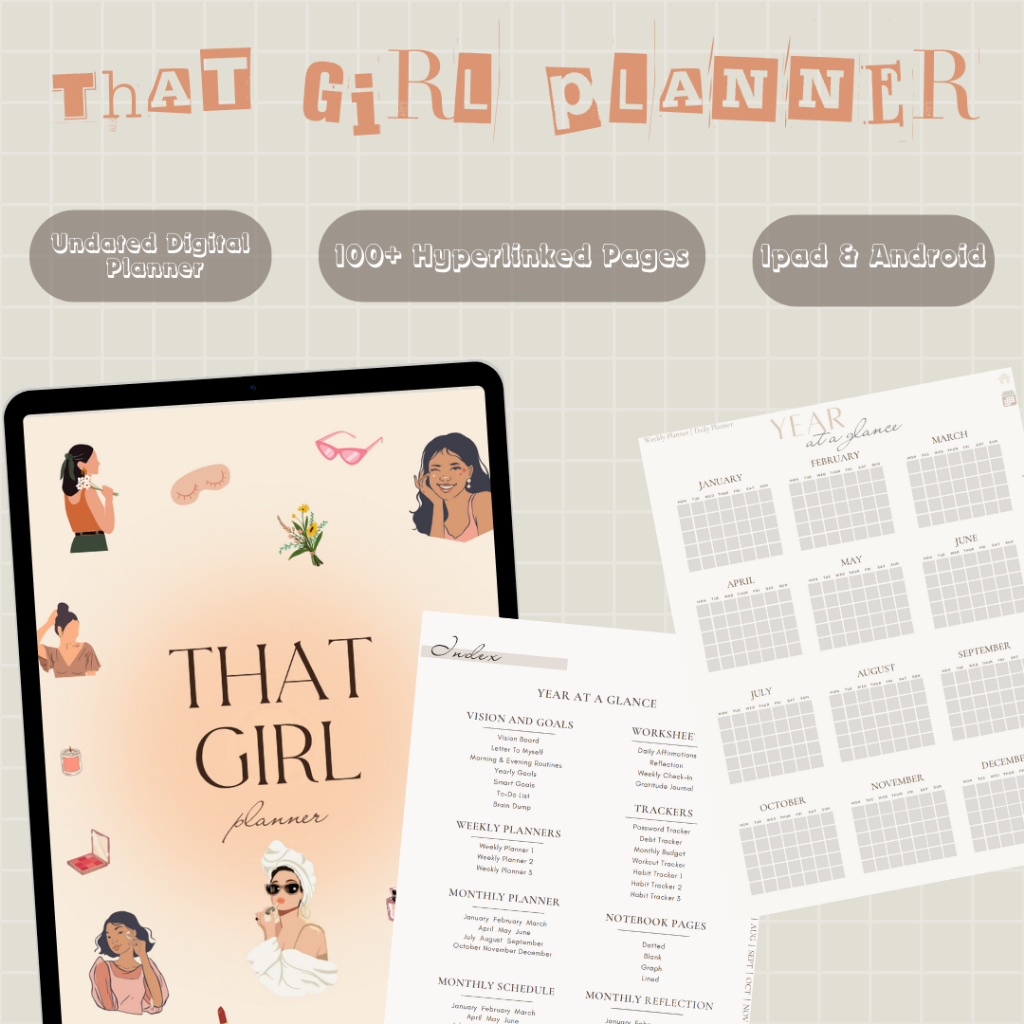 Jual Planner special for ladies --- That Girl Digital Planner Undated ...