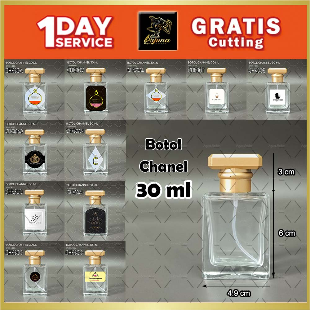 Jual Stiker Label Khusus Botol Parfum Chanel 30 ml Custom Label ...