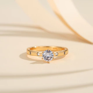 Lanme Jewelry Cincin Titanium Anti Karat Kristal Berlian Warna Rose Gold Bahan Wanita Aksesoris Untuk Pernikahan Y308