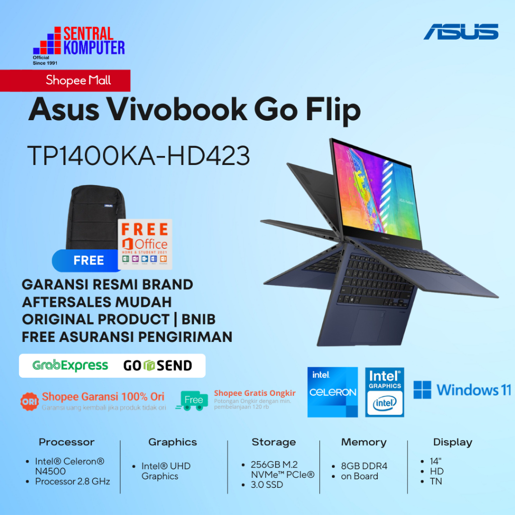 Jual Asus Vivobook Go Flip 14 Tp1400ka Intel N4500 8gb 512gb W11 Ohs Shopee Indonesia 0458