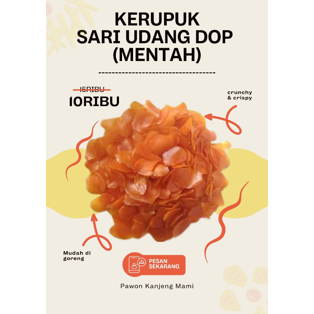 Jual Kerupuk Sari Udang Dop 100gr 250gr Mentah Mateng Kerupuk Seblak