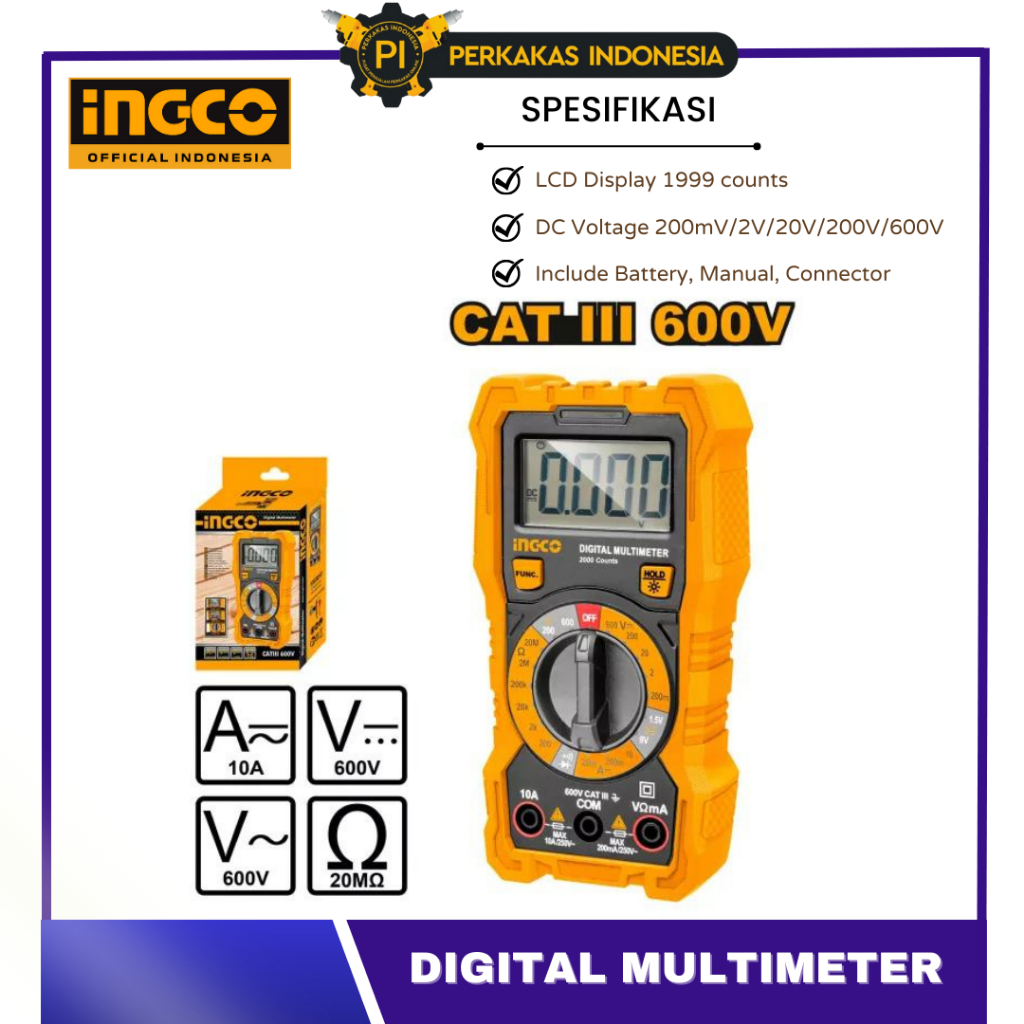 Jual Multimeter Digital Avometer Ingco Dm Multitester A Alat Cek