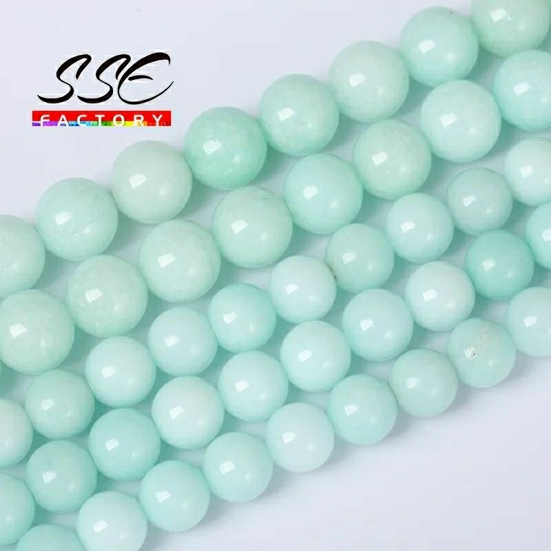 Jual Manik Batu Amazonite Kuarsa Hijau Alami 6mm 8mm 10mm | Shopee ...