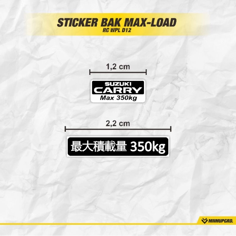 Jual Sticker RC max load bak WPL D12 | Shopee Indonesia