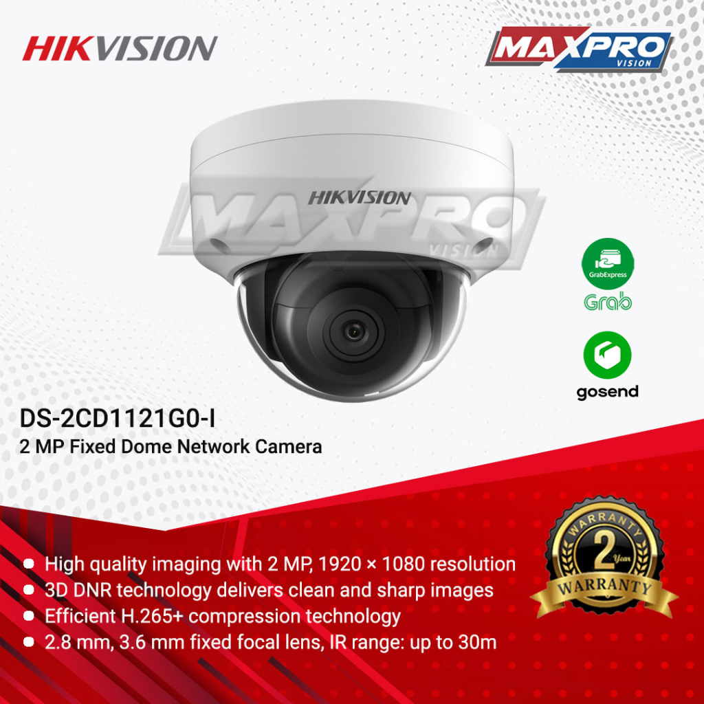 Jual DS2CD1121G0I HIKVISION IP CAMERA 2MP FIXED DOME CAMERA