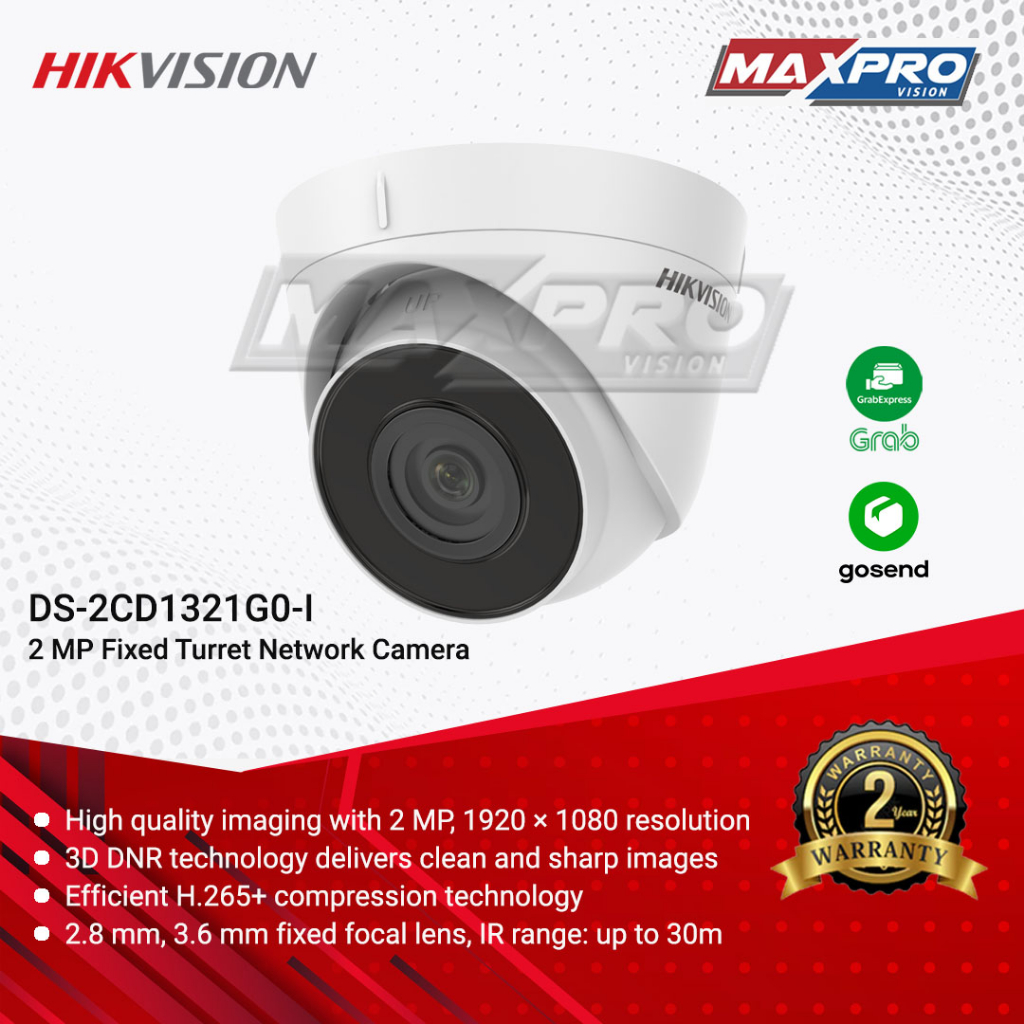 Jual DS-2CD1321G0-I - HIKVISION IP CAMERA 2MP FIXED TURRET CAMERA ...