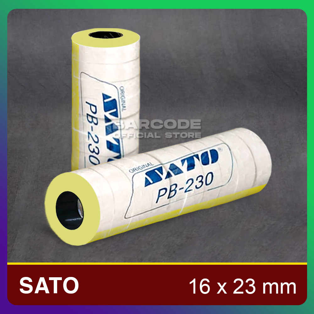 Jual Stiker Harga Sato PB 230 Label Ukuran 16 x 23mm 1 Line Warna ...