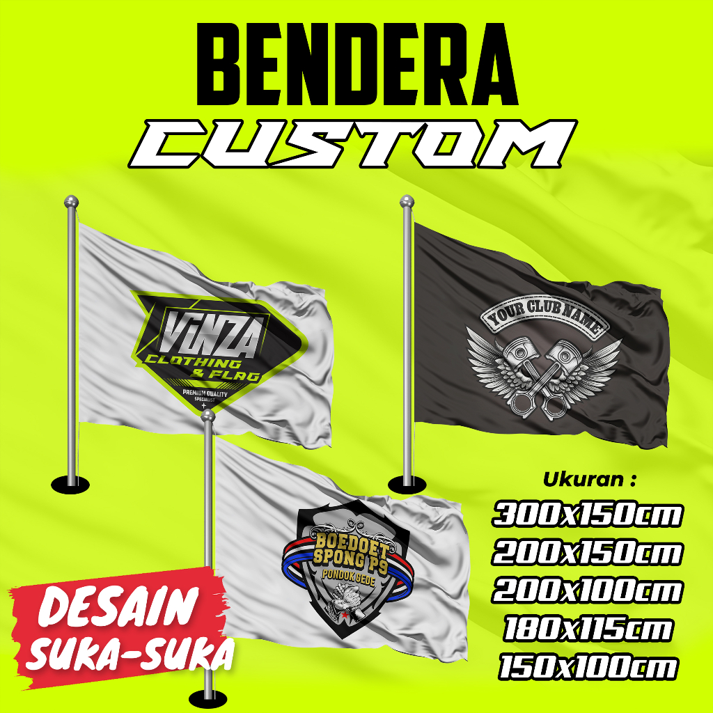 Jual CETAK BENDERA CUSTOM DESAIN | BAHAN TC IMPORT | LANGSUNG KIRIM ...