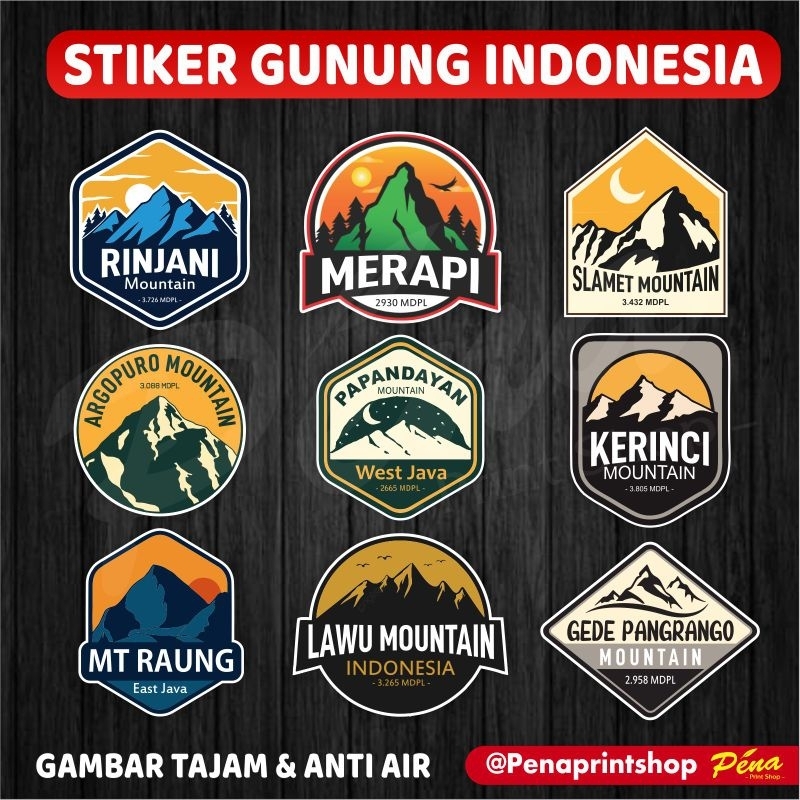 Jual Stiker Gunung Indonesia Survival Adventure Mountain Pendaki ...
